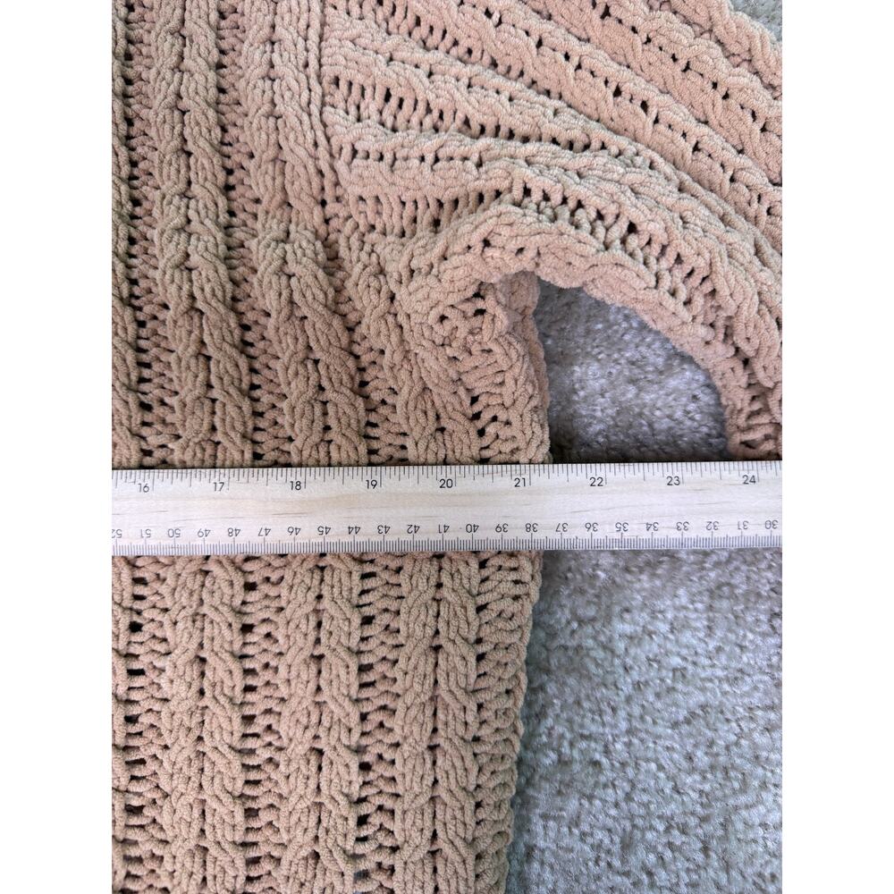 Aerie 1/4 Zip Sweater Womens Small Brown Cable Knit Heavyweight Pullover E228 - Picture 7 of 9